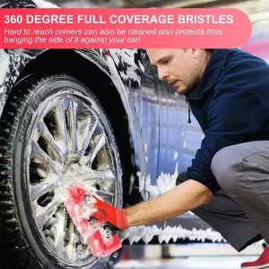 Red Five-Sided Car Wash Brush